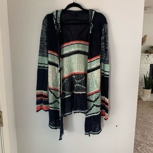 Boho style hooded cardigan